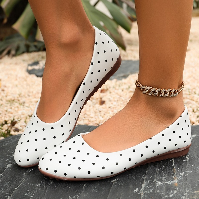 Loafer Flat Women - Chaussures plates pour femmes, à pois