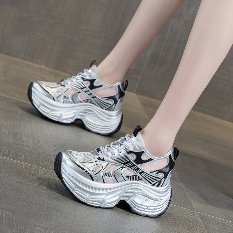 Mesh Sneaker Women - Baskets compensées 8 cm pour femme,