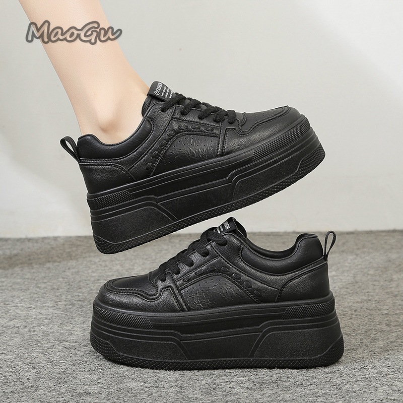 Platform Sneakers Chunky - Baskets blanches à plateforme rehaussante pour