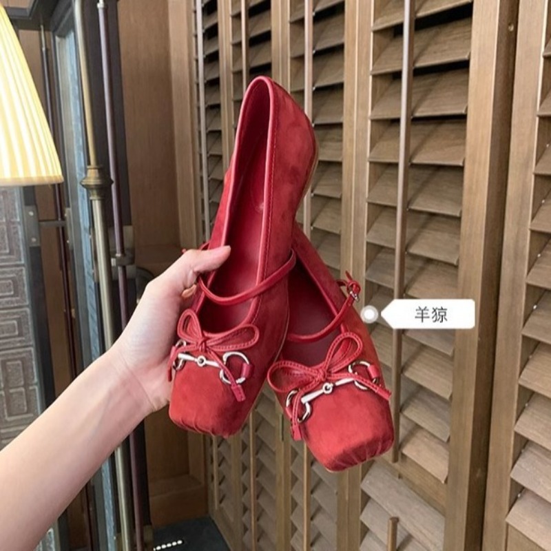 Ballet Flat Women - Chaussures plates Mary Jane en daim