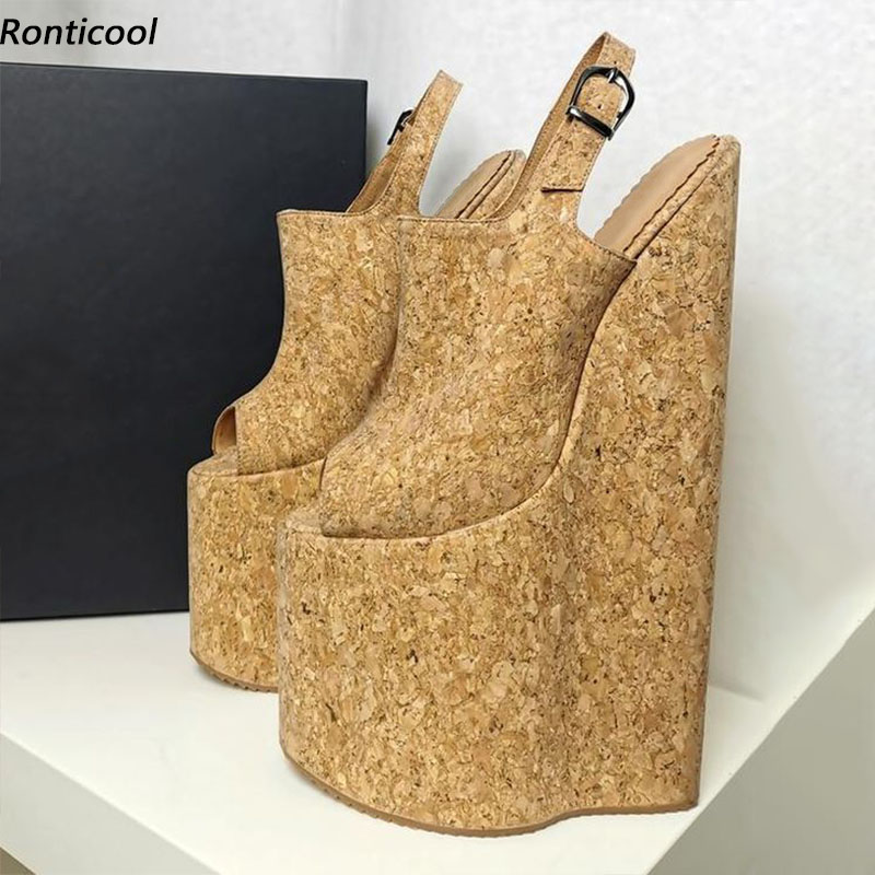 Cork Wedge Sandal - Ronticool nouvelles femmes plate-forme sandales liège