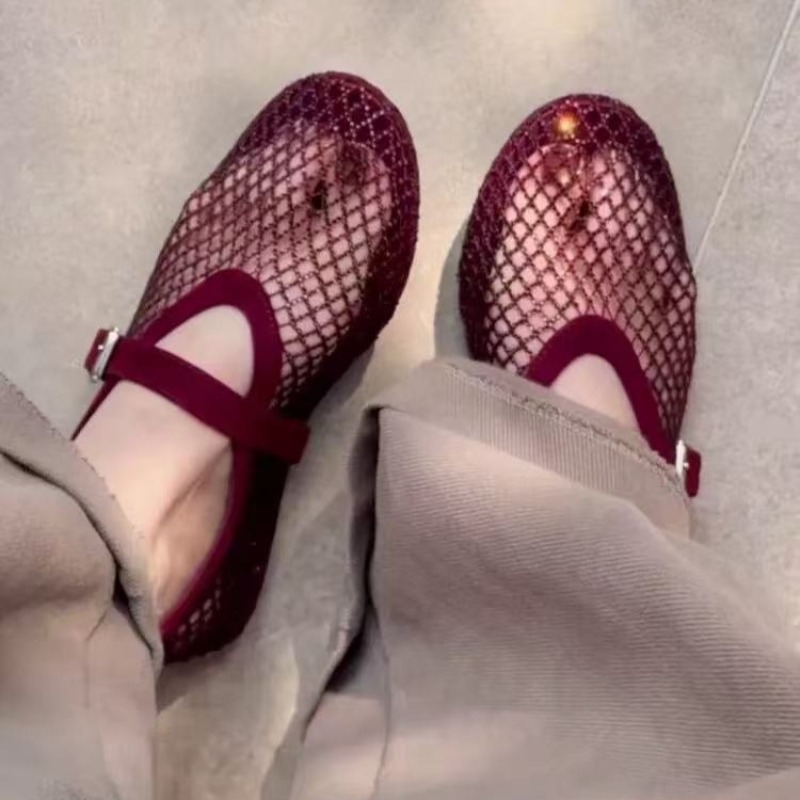 Women Shoes Sandals - Sandales Baotou ajourées en strass pour