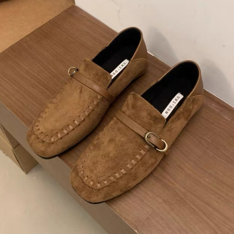 Loafer Flat Women - Chaussures plates élégantes en daim à
