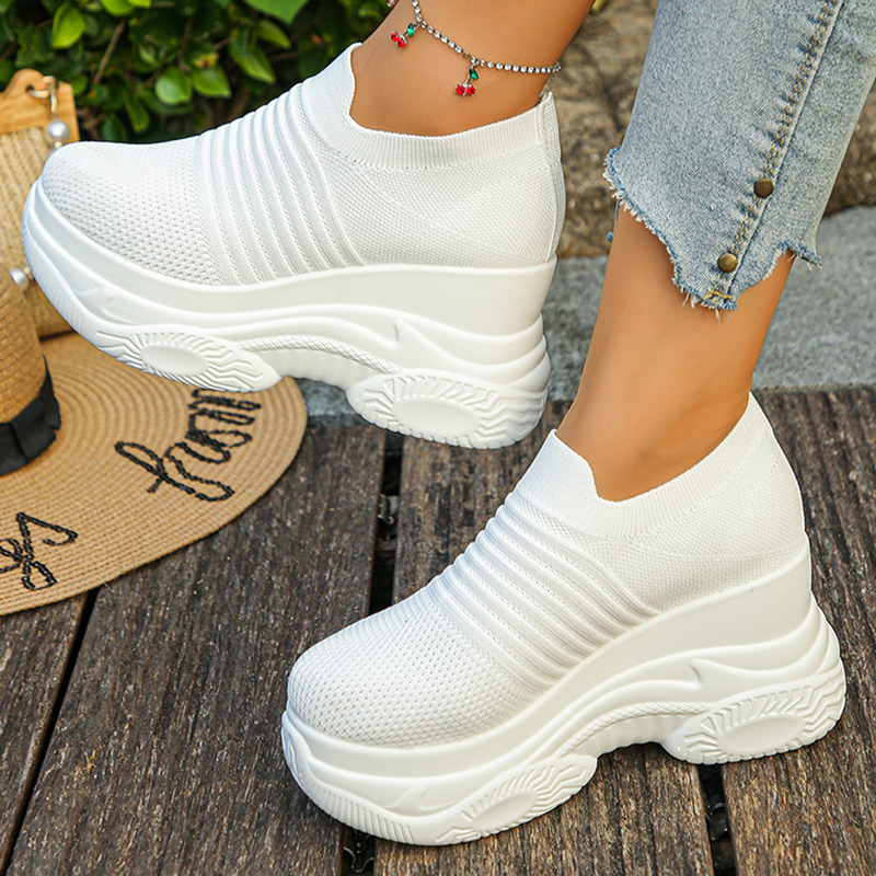Baskets épaisses blanches tric - Mesh Sneaker Women avis et prix
