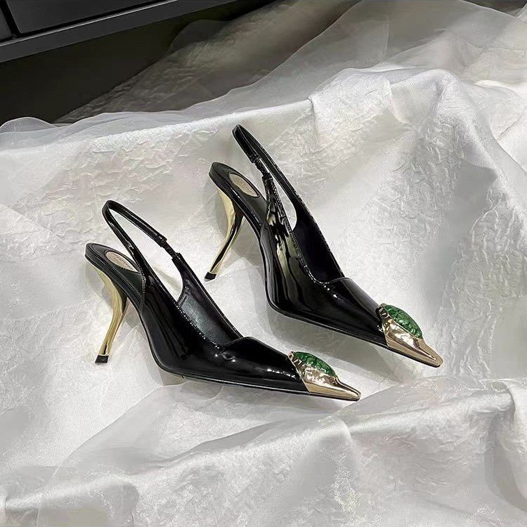 Escarpins en cuir verni à bout - Platform Mule Heel avis et prix