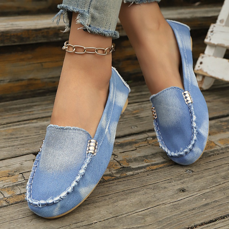 Mocassins en denim bleu clair  - Loafer Flat Women avis et prix