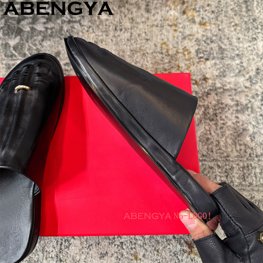 Mules plates en cuir véritable - Loafer Flat Women avis et prix